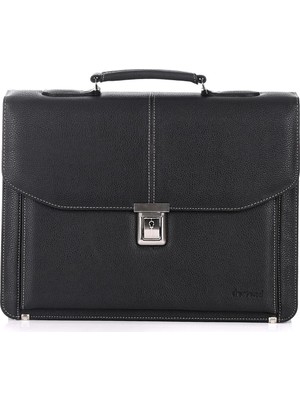 Deriend 2010 15.6 Inç Laptop Bölmeli A4 ve Dosya Uyumlu Evrak Çantası Siyah