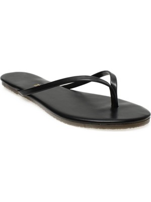 Tkees TK-2011 Klasik Parmak Arası Siyah Kadın Terlik