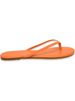 Tkees TK-2011 Klasik Parmak Arası Turuncu Kadın Terlik