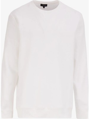 Fabrika Beyaz Erkek Bisiklet Yaka Relaxed Sweatshirt F4WM-SWT 2823