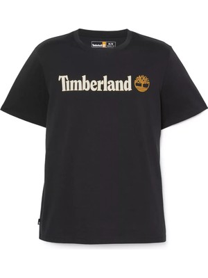 Timberland Linear Logo Short Sleeve Tee Erkek Siyah Tshirt TB0A5UPQ0011