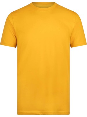Hatemoğlu Sarı Regular Fit Bisiklet Yaka Pamuklu Basic Tişört