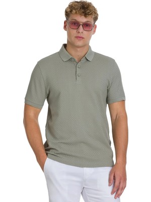 Hatemoğlu Haki Regular Fit 100% Pamuk Polo Yaka  Merserize Tişört