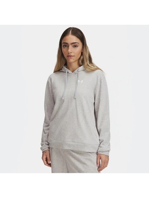 Under Armour Rival Terry Kadın Gri Kapüşonlu Sweatshirt