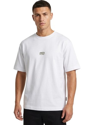 Jack & Jones Jack Jones Jcobreeze Front Prınt Tee Ss Crew Erkek Beyaz Tshirt 12298989-01