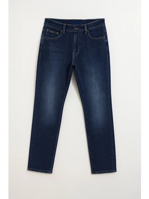 Banny Jeans Erkek Düz Kesim Esnek Rahat Koyu Mavi Jean Pantolon