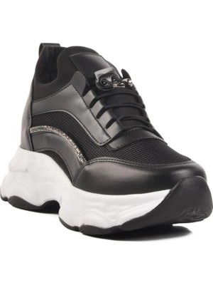 Ayakmod Siyah Yüksek Taban Kadın Sneaker 6064 Z