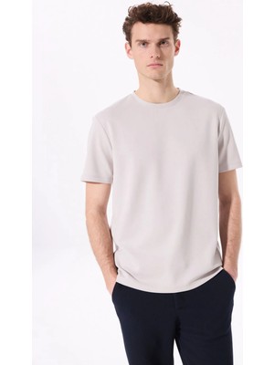 Fabrika Bisiklet Yaka Düz Taş Erkek T-Shirt F4SM-TST 0426
