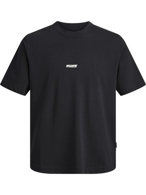 Jack & Jones Jack Jones Jcoclub Small Front Prınt Tee Ss Crew Erkek Siyah Tshirt 12298984-02