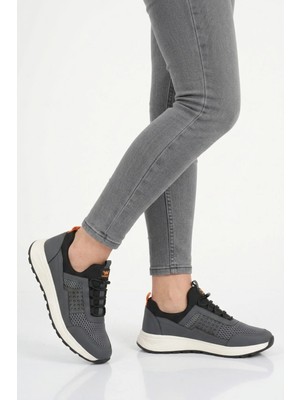 Walkway Füme Fileli Hafif Esnek Kilit Bağcıklı Unisex Spor Ayakkabı Motano G