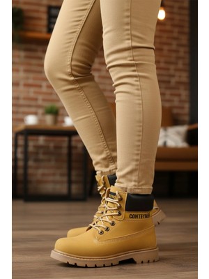 Conteyner Camel Nubuk Soğuğa Dirençli Kaymaz Unisex Bot 922 G