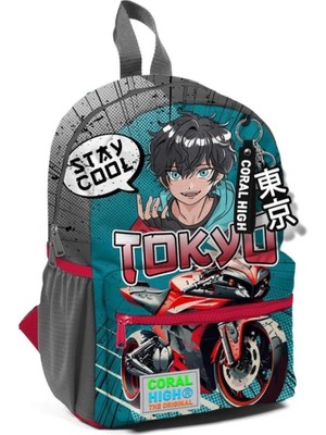 Coral High Küçük Boy Anaokulu Sırt Çantası Anime Motorsiklet 23564