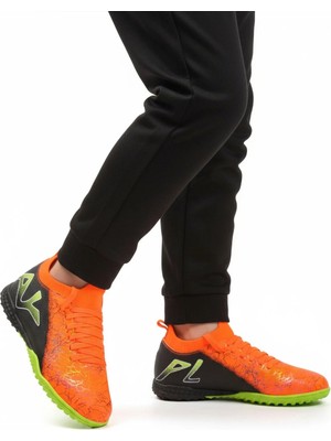 Playup Turuncu Siyah Bilekten Lastikli Unisex Halı Saha Ayakkabısı GH-252-153 G