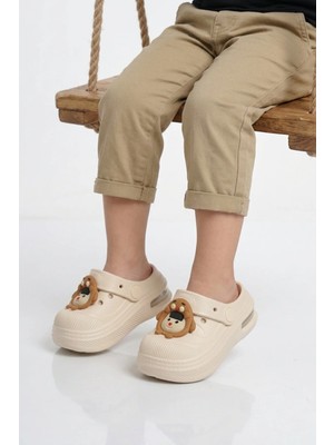 Walkway Ekru Eva Hafif Esnek Unisex Çocuk Sabo Terlik 2316 B-P