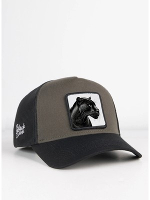 BlackBörk Panter Logolu Siyah-Haki Trucker Şapka