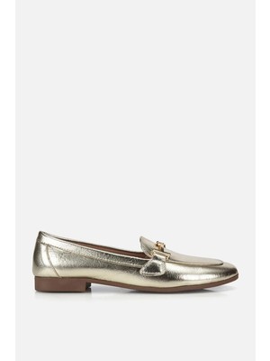 Yaya By Hotiç Kadın Gold Toka Detaylı Metalik  Loafer