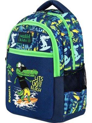 Waddell Paul Brand Kids Timsah Desenli Erkek Çocuk Ilkokul ve Anasınıfı Okul Çantası 3'lü Set