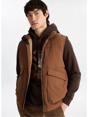 Discovery Expedition D5WM-YLK3970 Camel Relaxed Düz Erkek Şişme Yelek
