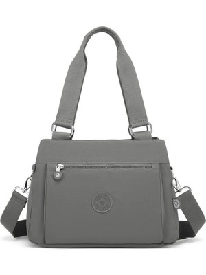 Smart Bags Krinkıl Kumaş Kadın Omuz Çantası  1125 Koyu Gri
