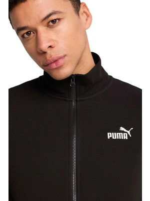 Puma Ess No. 1 Logo Track Jack Siyah Erkek Fermuarlı Sweatshirt