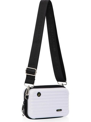 U.S. Polo Assn. 8345 Sert Kasa Mini Omuz Çantası Ayarlanabilir Askılı Çapraz Askılı Günlük Kullanım Çanta Beyaz