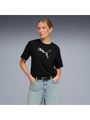 Puma Essential Graphic Animal Kadın Siyah Tişört