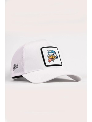 BlackBörk Ördek Logolu Beyaz Trucker Şapka