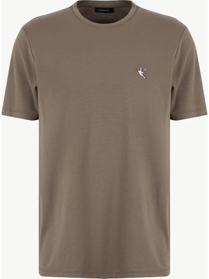 Fabrika Bisiklet Yaka Düz Haki Erkek T-Shirt F6SM-TST 2132