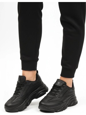 Walkway Siyah Bağcıklı Kadın Sneaker DRK171 G