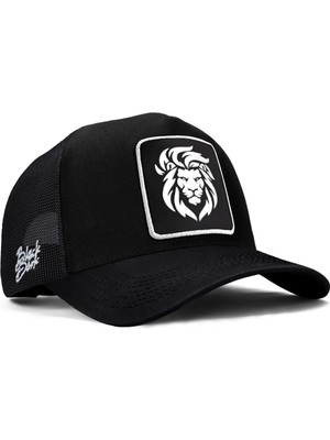 BlackBörk Aslan Logolu Siyah Trucker Şapka