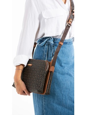 Just Polo Kadın Büyük Boy 5 Gözlü Çapraz Çanta Omuz Çantası 29X19CM PBU4022
