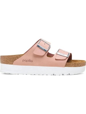 Birkenstock Arizona Platform Flex Nu Pembe Çift Tokalı Kadın Terlik 1026894-V