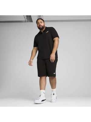 Puma Essentials No 1 Logo Pique Erkek Siyah Klasik Yaka Polo Tişört