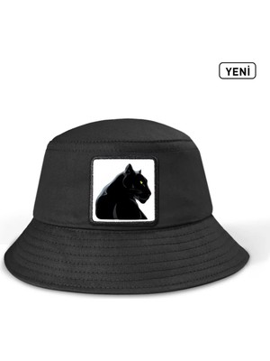 BlackBörk Panter Logolu Bucket Siyah Şapka