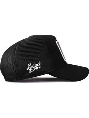 BlackBörk Kurt Logolu Siyah Trucker Şapka