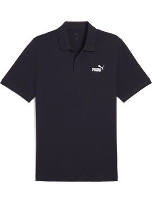 Puma Essentials No 1 Logo Pique Erkek Siyah Klasik Yaka Polo Tişört