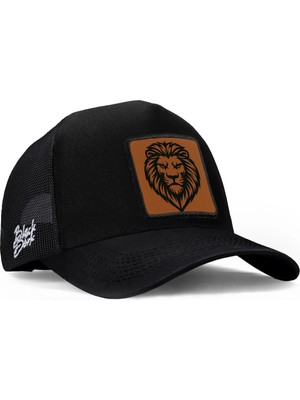 BlackBörk Aslan Logolu Siyah Trucker Şapka