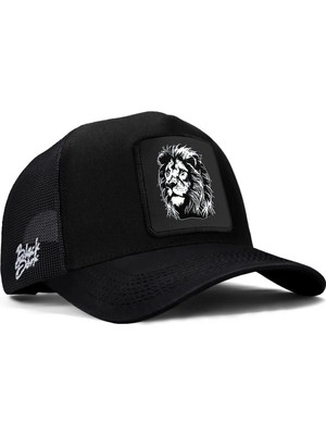 BlackBörk Aslan Logolu Siyah Trucker Şapka