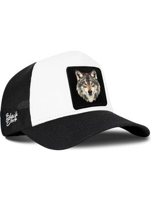 BlackBörk Kurt Logolu Siyah-Beyaz Trucker Şapka