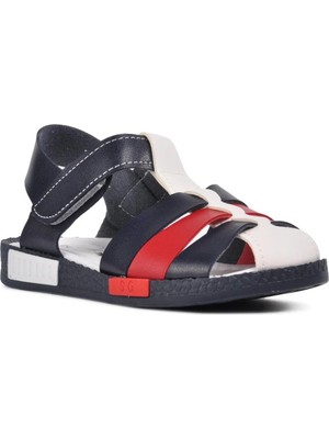 Ayakmod Şiringenç 210111 Lacivert-Beyaz-Kırmızı Comfort Erkek Çocuk Sandalet