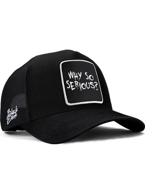 BlackBörk Why So Serious Logolu Siyah Trucker Şapka