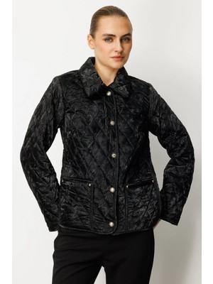 Ekol Kadın Içi Polarlı Kapitone Mont 6603 Siyah