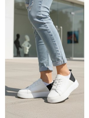 Walkway Oz-03 Z Beyaz-Siyah Kadın Sneaker