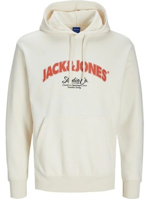 Jack & Jones 12267584 Jorbronx Arch Big Sweat Hood Ub Beyaz