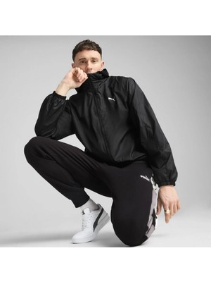 Puma Essentials Regular Erkek Siyah Kapüşonlu Ceket