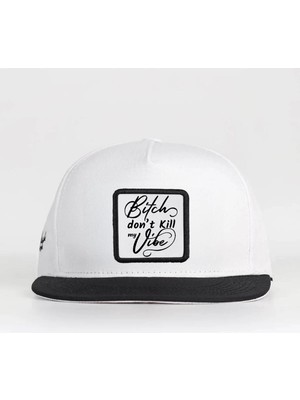 BlackBörk Don't Kill My Vibe Logolu Siyah-Beyaz Hip Hop Şapka