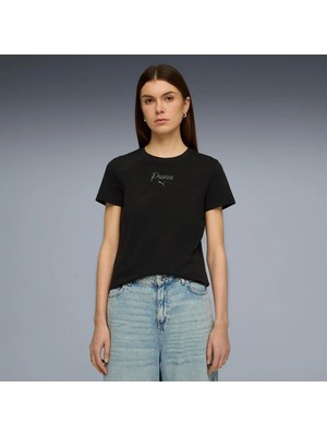 Puma Essential Script Kadın Siyah Tişört