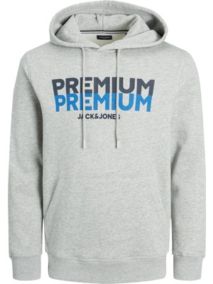 Jack & Jones Jack Jones Blugere Sweat Hood PRAU23 Erkek Gri Sweatshirt 12245810-05
