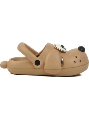 Ayakmod Bej Unisex Çocuk Sabo Terlik Yazlık Plaj Terliği Doggy P