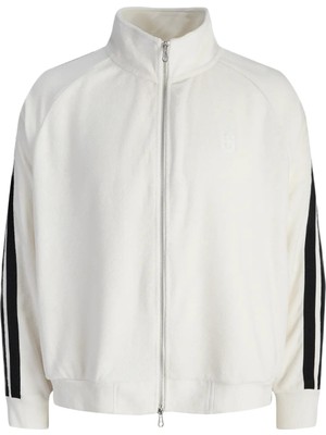 Jack & Jones Jcoathletıco Towel Kırık Beyaz Erkek Fermuarlı Sweat Ceket 12286672